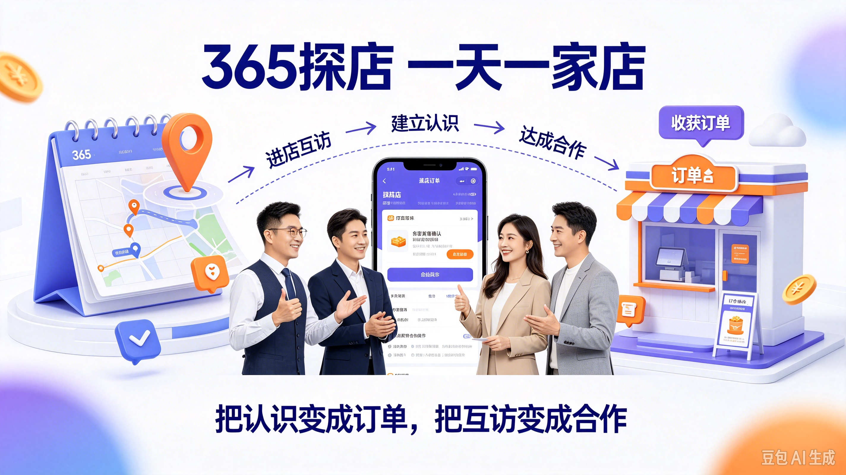 365探店一天一家店把认识变成订单把互访变成合作